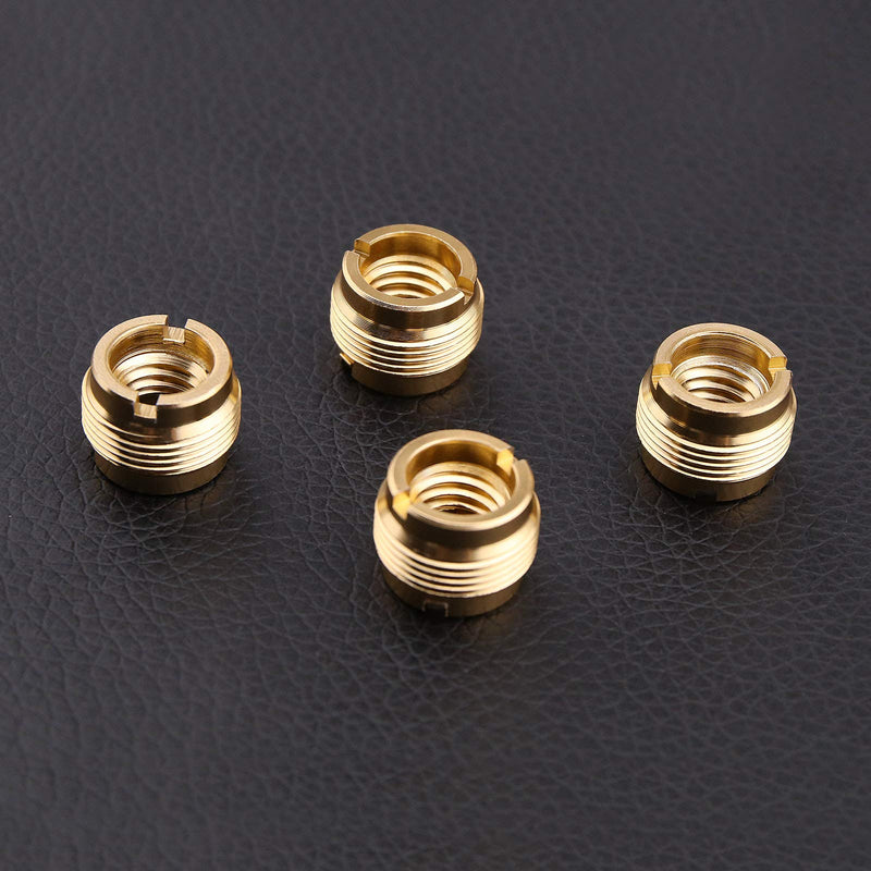 4 Pcs Microphone Mic Screw Nut Clip Adapters 5/8" External Thread to 3/8" Internal Thread Connector Copper Plated