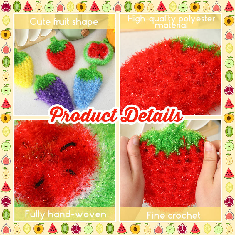 10 Pieces Fruit Dish Scrubber Non Scratch Cleaning Sponge Double Layered Dish Sponge No Odor Kitchen Sponge Net Dish Cloths for Washing Dishes for Cookware, Tubs, Sinks