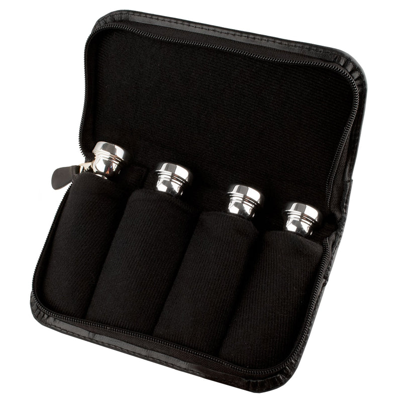 Protec Trumpet/Small Brass Multiple (4-Piece) Leather Mouthpiece Pouch with Zipper Closure, Model L221