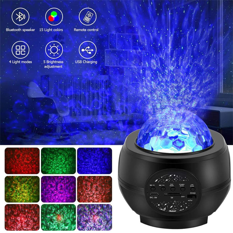 [AUSTRALIA] - Star Projector with Remote Control and Bluetooth Speaker, 2 in 1 Ocean Wave Galaxy Lights for Bedroom, Yora Portable Rechargeable LED Nebula Night Light for Kids 