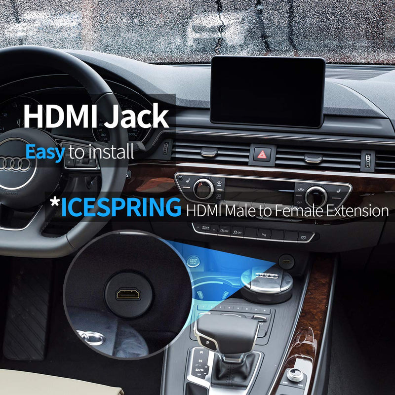 ICESPRING HDMI Panel Flush Mount Cable - 1 Meter 3ft HDMI Extension Dash Flush Panel Mount Cable for Car, Boat and Motorcycle
