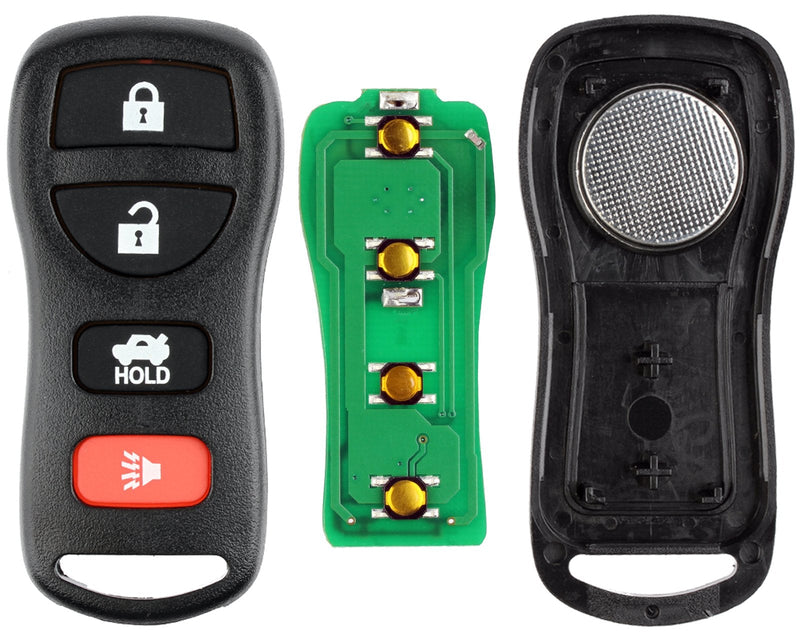 KeylessOption Keyless Entry Remote Control Car Key Fob for Nissan Infiniti KBRASTU15 (Pack of 2) Black