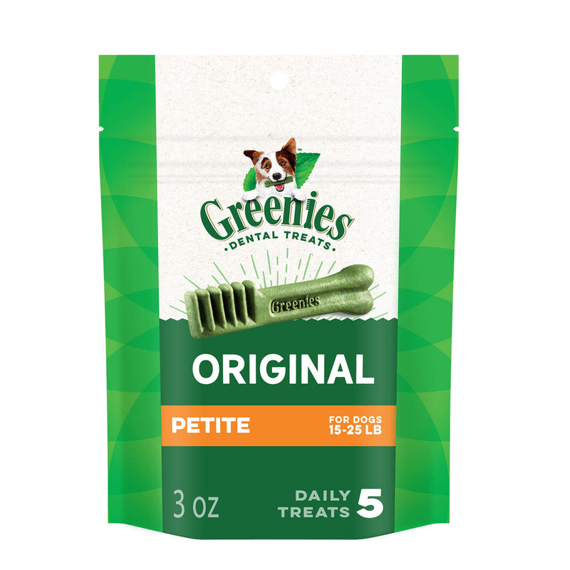 Greenies Original Petite Natural Dental Dog Treats (15 - 25 lb. dogs) 5 Treats