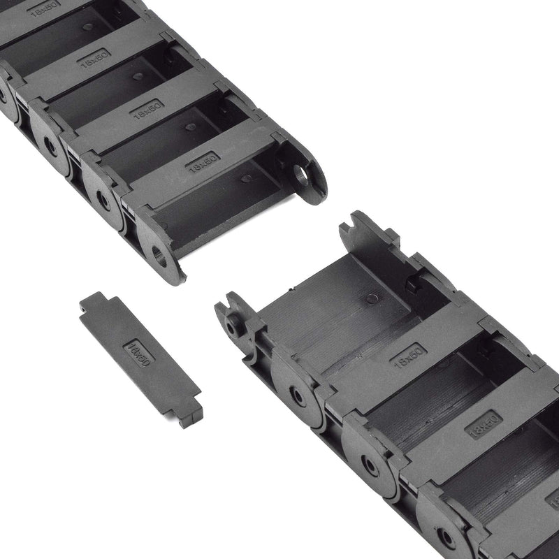 [AUSTRALIA] - Plastic Drag Chain Cable Carrier Closed Type with End Connectors R38 18 x 50mm L1000mm for Electrical CNC Router Machines 