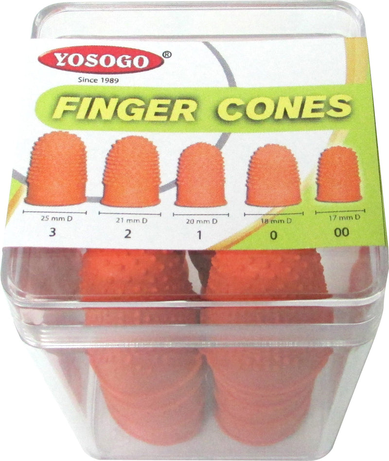 Pack of 20 Studded Natural Rubber Finger Cone Thimblettes in 5 sizes For Note Counting and Page Turning