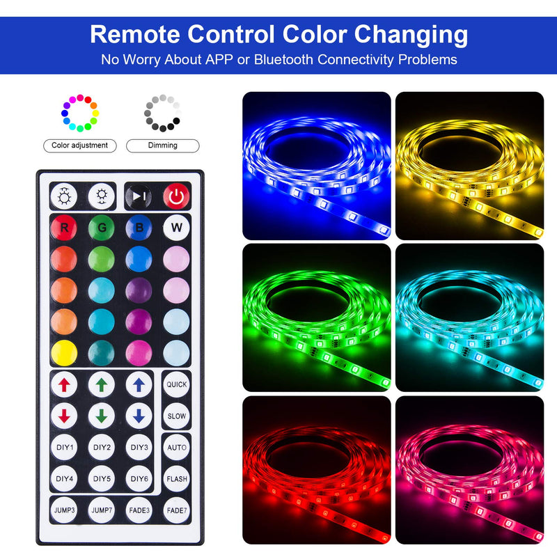 [AUSTRALIA] - ShinePick Led Strip Lights 16.4ft Waterproof SMD 5050 150LEDs Light Strips Kit with 44 Keys Remote Controller and 12V Power Supply 1 Pack 