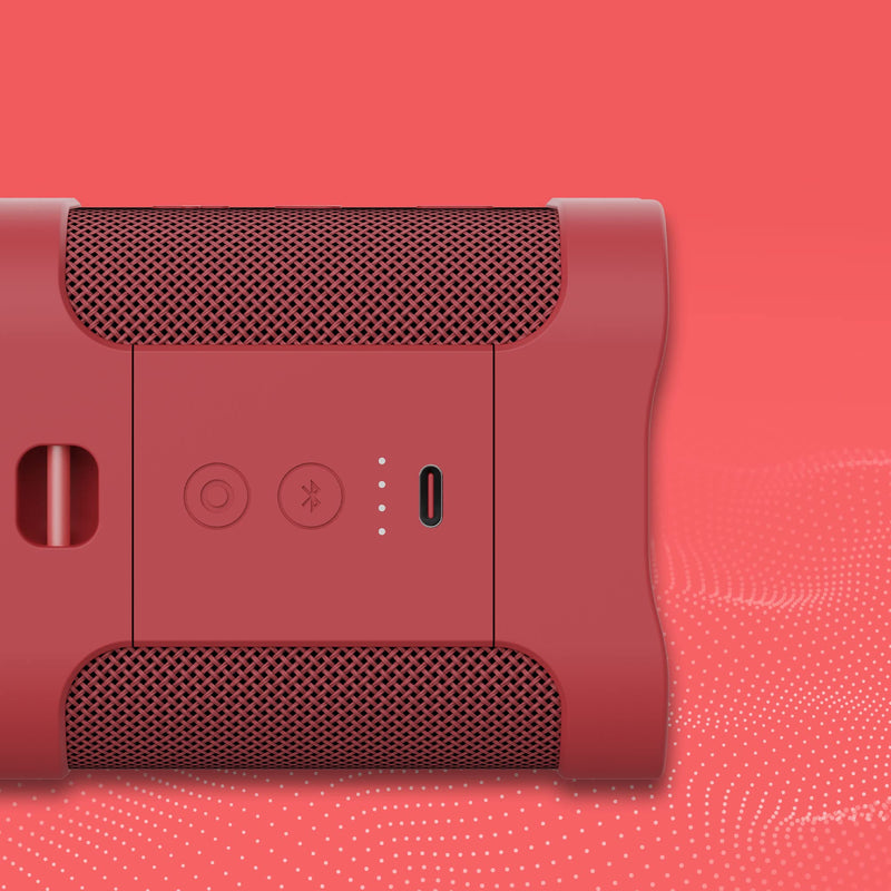 Skullcandy Terrain Mini Wireless Bluetooth Speaker - IPX7 Waterproof Portable Speaker with Dual Custom Passive Radiators, 14 Hour Battery, Nylon Wrist Wrap, & True Wireless Stereo (Red) Red