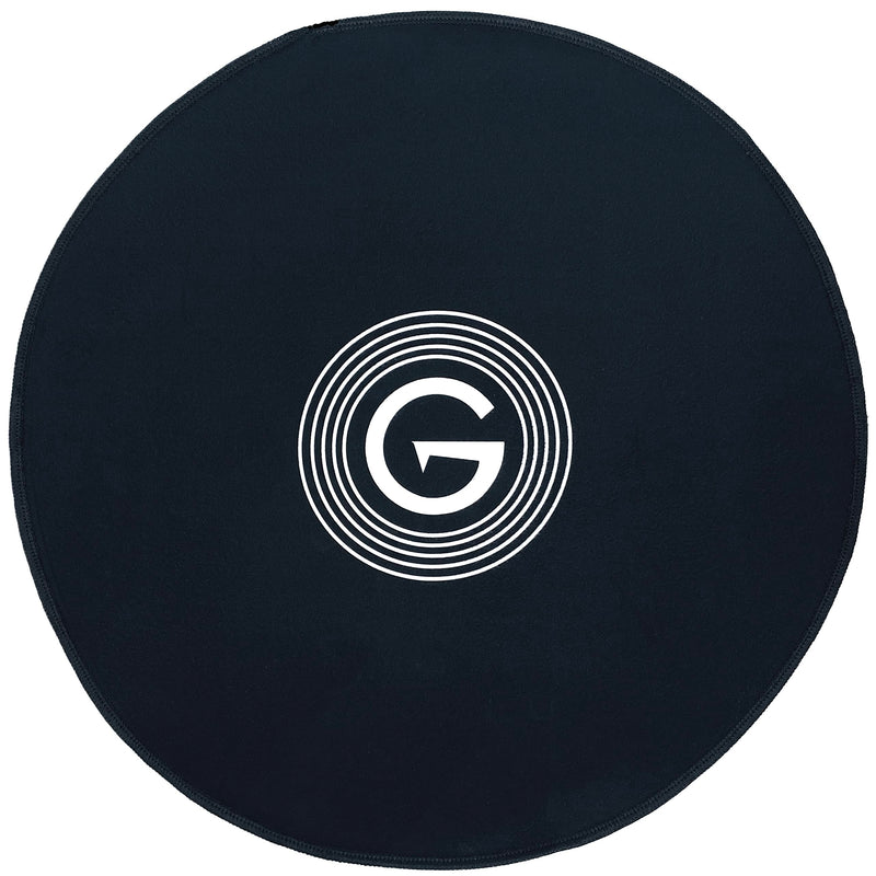 [AUSTRALIA] - GrooveWasher Big 'G' Record Cleaning Mat – Professional Work Mat for Cleaning Vinyl Records, Lg 16” Dia, Thick Double Layered Microfiber, Protect Delicate Vinyl Records While Cleaning 