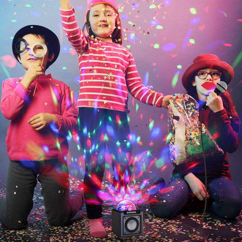 [AUSTRALIA] - EARISE T12 Karaoke Machine for Kids with Microphone, Wireless Karaoke Microphone Bluetooth Speaker for Girls Boys, LED Disco Lights, AUX-in 