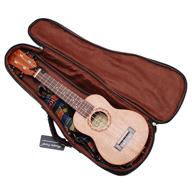 MUSIC FIRST 21" Soprano Country Style Ukulele Bag Gig Bag Ukulele Case Ukulele Cover Version 3.0 21"Soprano 3D Country Style V3.0