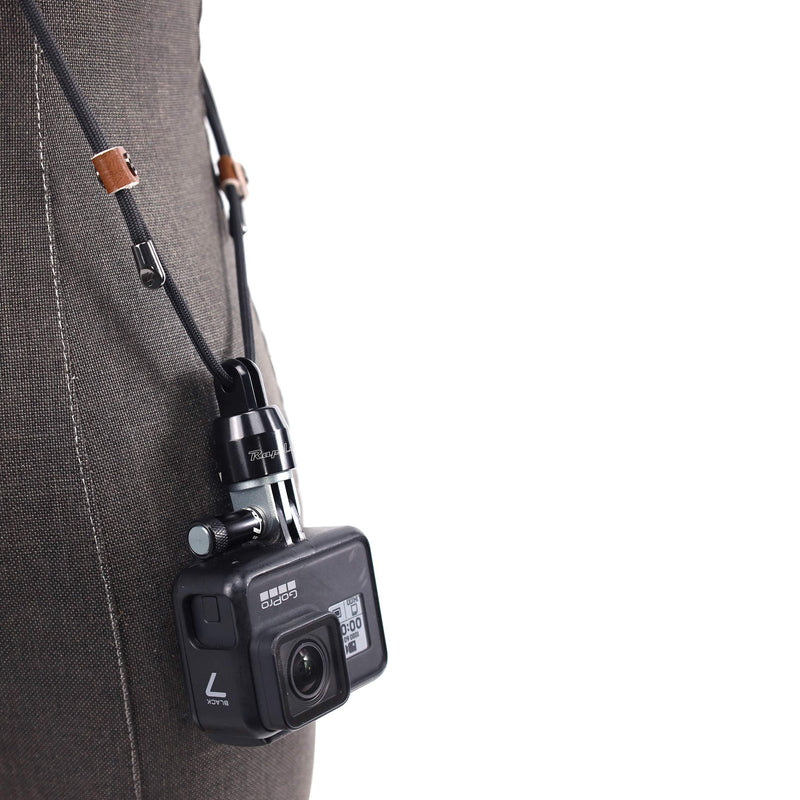 RapiLock Leash Quick Release Neck Strap (Black) for GoPro Hero 9 8 7 6 5 4 3+ 3 2 1 Mounting Way Devices Such as Sony/Gamin/SJ4000/DJI/osmo Pocket. Includes 1 Adapter, 1 Buckle (Black), and 1 Strap. Black