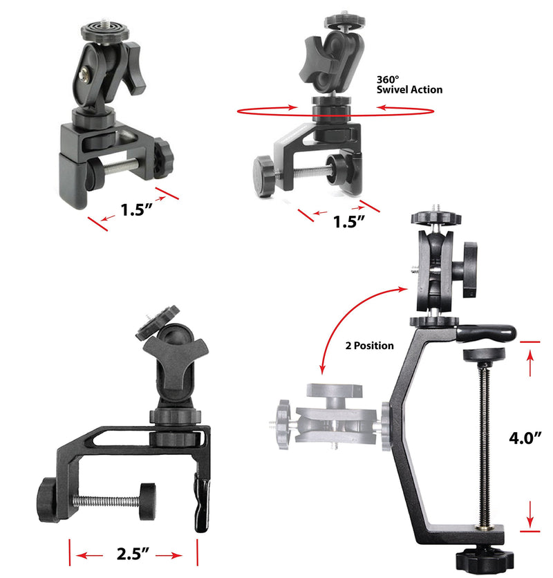Pedco UltraClamp Assembly Camera Mount Accessory for Cameras, Scopes, and Binoculars 2.5 Inch