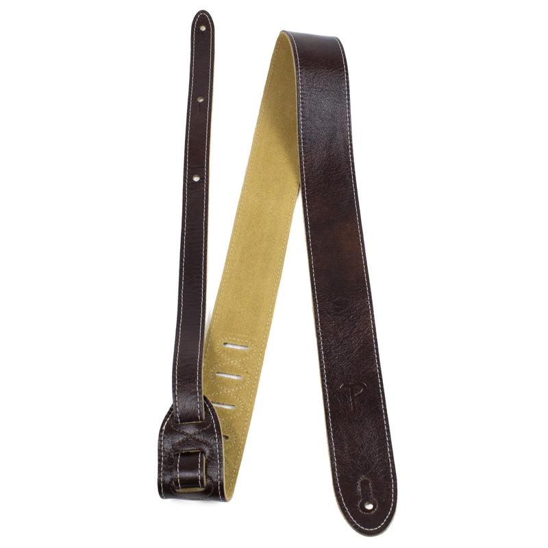 Perri’s Leathers Ltd. - Guitar Strap - Italian Leather - Mahogany - Adjustable - For Acoustic/Bass/Electric Guitars - Made in Canada (BM2-6698)