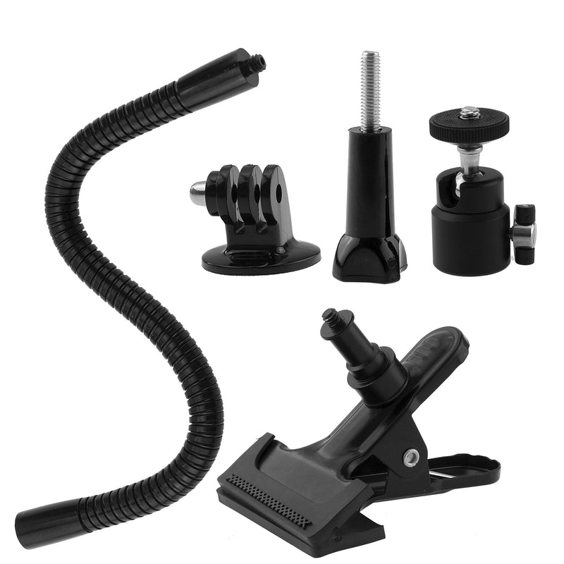 CamKix Clamp Mount Compatible with Gopro Hero 8, 7, 6, 5, Session, Hero 4, Session, Black, Silver, Hero+ LCD, 3+, 3, Compact Cameras and DJI Osmo Action