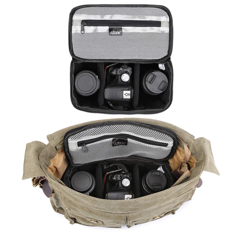 S-ZONE Water Resistant Camera Insert Bag with Sleeve Camera Case Upgraded Version 2.0 Gray