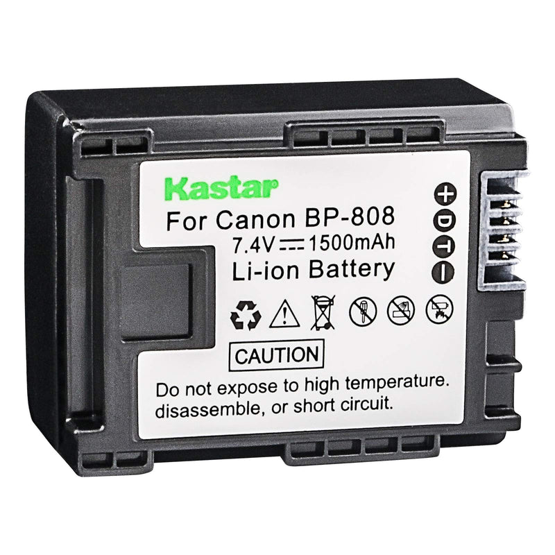 Kastar BP-808 Li-Ion Rechargeable Intelligent Battery for Canon FS10 FS11 FS100 FS21 FS22 FS200 FS31 FS300 VIXIA HF10 HF11 HF100 HF20 HF200 HF S10 S100 S20 S21 S200 HG20 HG21 M30 M31 M300 Camcorders