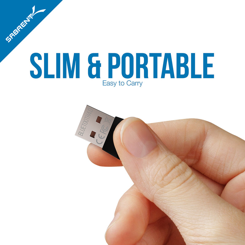 Sabrent USB Bluetooth 4.0 Micro Adapter for PC [v4.0 Class 2 with Low Energy Technology] (BT-UB40)