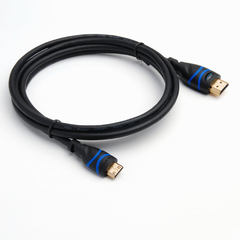 [AUSTRALIA] - BlueRigger Mini HDMI to HDMI Cable (4K 60Hz Ultra HD, High Speed, Ethernet, Audio Return, 6 FT) - Compatible with Raspberry Pi Zero W, DSLR Camera, Camcorder 6FT 