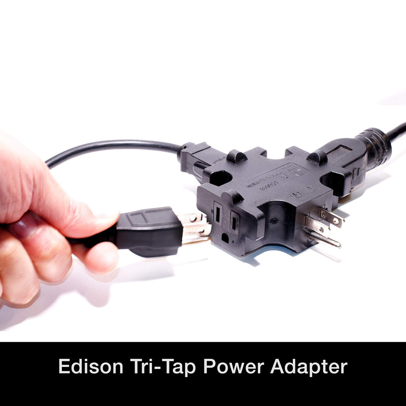 [AUSTRALIA] - ADJ Products Black Triple tap one Male 3 Edison Female Adaptor (EC3FER) 1 Pack 