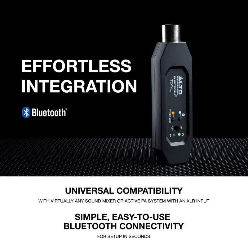 Alto Professional Bluetooth Total 2 - XLR Equipped Rechargeable Bluetooth Receiver For Mixing Desk / Audio Mixer Setups and Active PA systems Bluetooth Total MKII