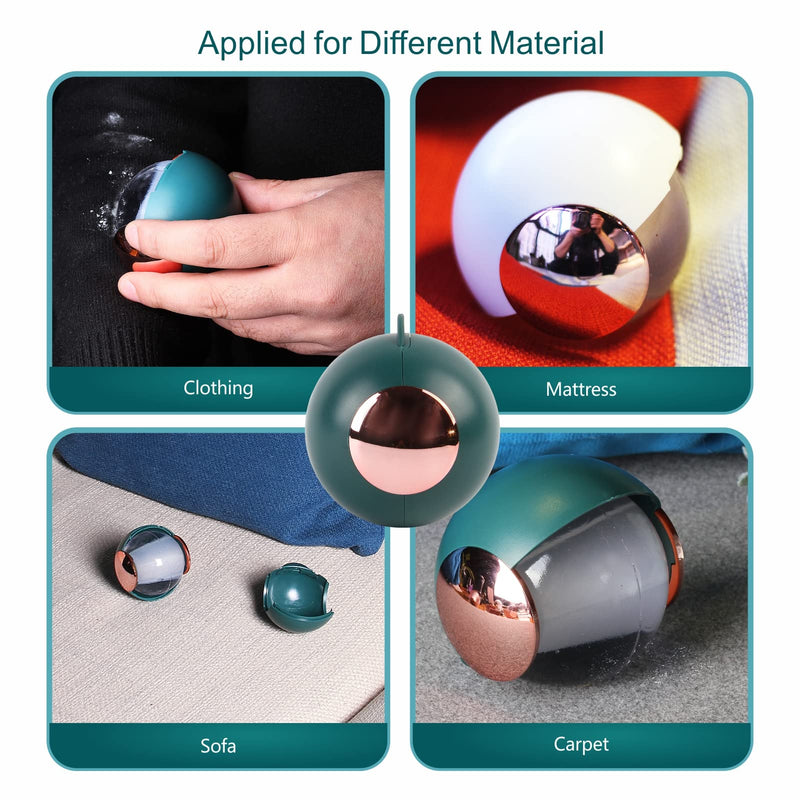 Upgrading Reusable Lint Rollers Washable Sticky Roller Ball, Pet Hair Remover Removing Dog Cat Hair, Self-Cleaning Lint Portable Easy to Carry Travel Brush Dust Remover (Dark Green) Dark Green