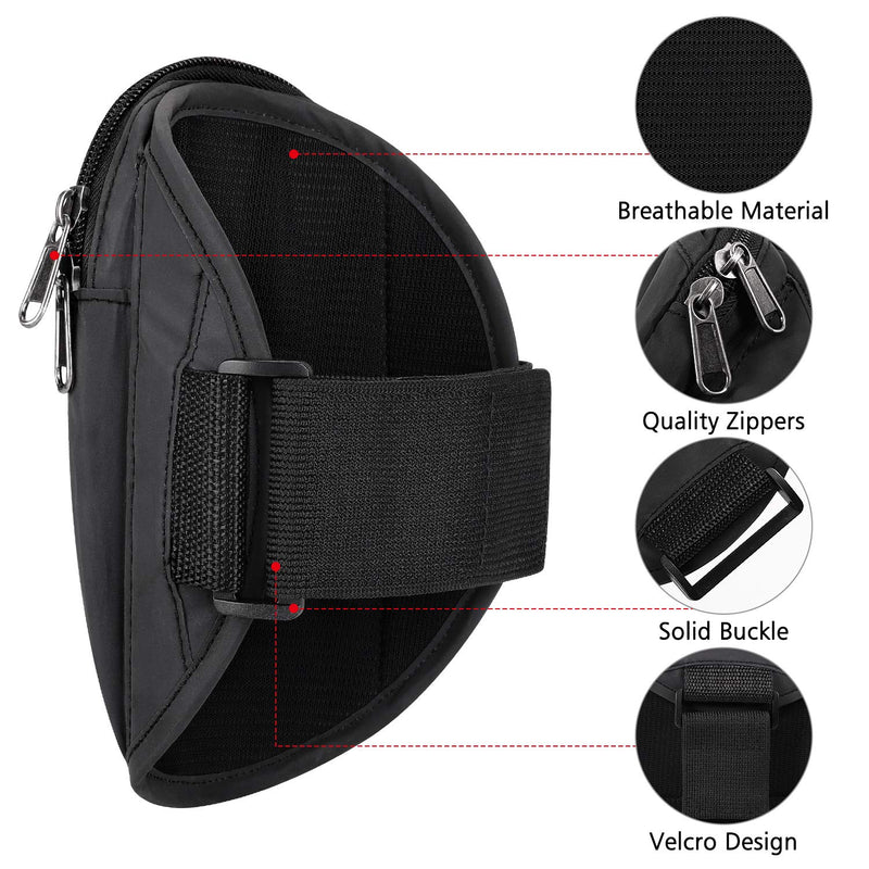 simptech Running Phone Armband, Sweatproof Workout Phone Holder for iPhone 11 Pro Max/Xr/Xs Max/X/8/7 Plus, Galaxy S10/S9/S8 Plus and Note10/9/8 Black