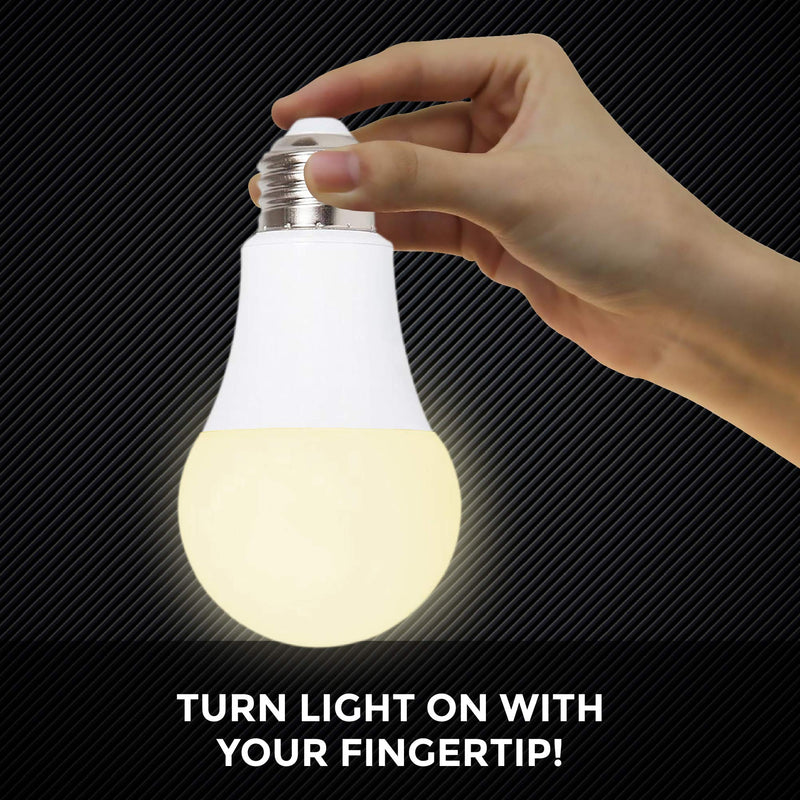Ciata Lighting LED Smart Emergency Light Bulb with Rechargeable Battery Back-up - Intelligent Lighting, Lasts 3-4 Hours During Power Outage - Extra Hook for Camping, Outdoor (4 Pack)