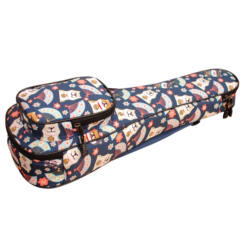 MUSIC FIRST Cute Cartoon"Shiba Inu and Sakura" Dog ukulele case ukulele bag ukulele cover, New Arrial, Original Design, Best Christmas Gift! (Fit for 21 inch Soprano Ukulele, Blue) Fit for 21 inch Soprano Ukulele