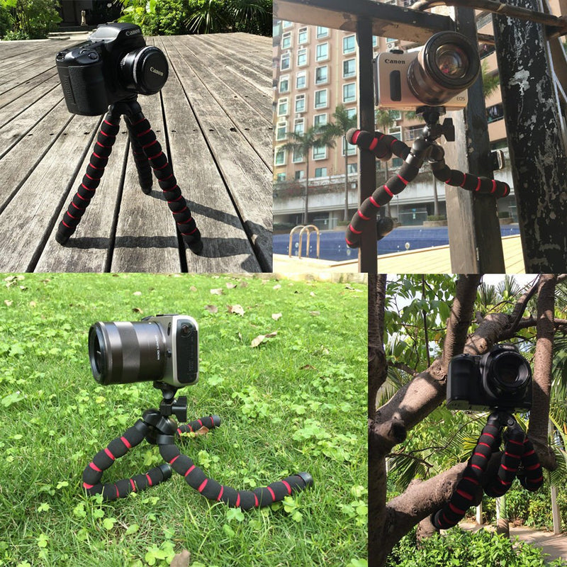 FocusFoto Octopus Flexible Portable Tripod Stand 1/4'' Screw Mounting for Camera Digital DV Canon Nikon Sony Pentax Olympus Panasonic Gopro Action Camera DSLR Medium Size