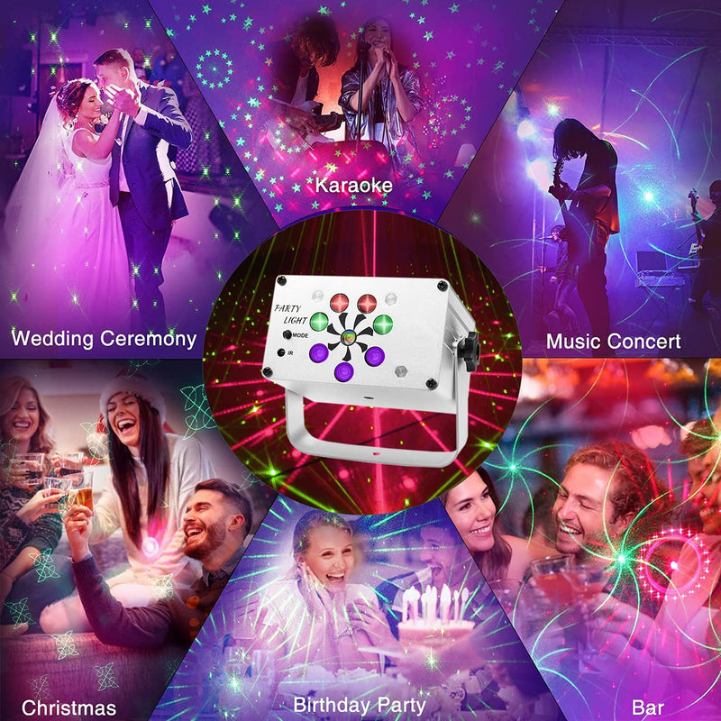 Dj Disco Lights, USB Party Stage Lights, 240 LED Patterns Sound Activated and Strobe Effects with Remote Control for kids Birthday, Family Gathering, Karaoke, Christmas, Wedding