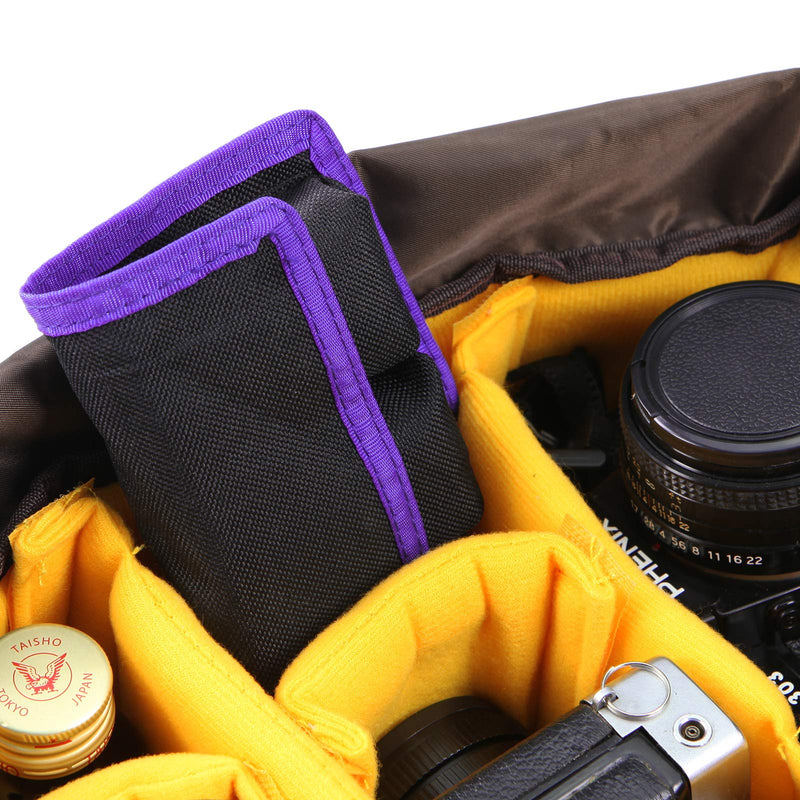 Meking Battery Storage Case Bag with 4 Pockets for DSLR Camera, Suitable for AA/AAA Battery and LP-E6 LP-E8 LP-E10 LP-E12, EN-EL14 EN-EL15, NP-FW50 NP-F550 NP-FM500H Purple