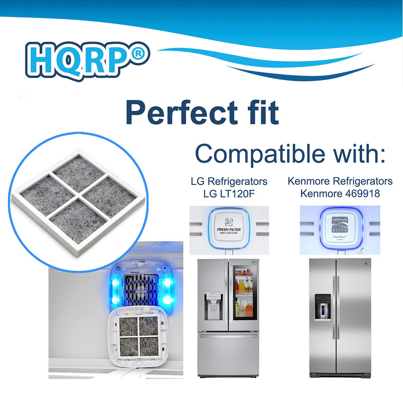 HQRP 4-Pack Air Filters Compatible with Kenmore Elite Refrigerators 04609918000, 469918, 9918 Elite CleanFlow Replacement