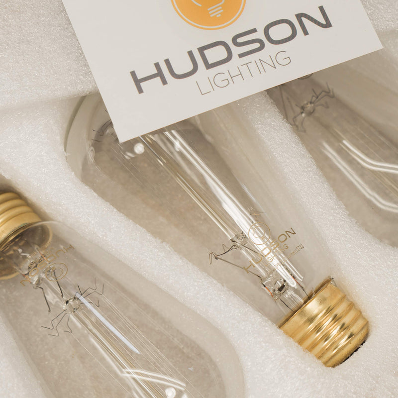 Vintage Incandescent Edison Light Bulbs: 60 Watt, 2100K Warm White Lightbulbs - E26 Base - 230 Lumens - Clear Glass - Dimmable Antique Filament ST64 Light Bulb Set - 4 Pack