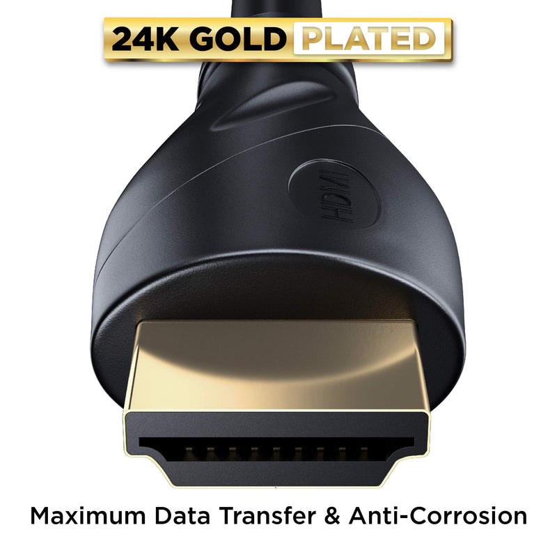 PowerBear 4K HDMI Cable 6 ft | High Speed, Rubber & Gold Connectors, 4K @ 60Hz, Ultra HD, 2K, 1080P & ARC Compatible for Laptop, Monitor, PS5, PS4, Xbox One, Fire TV, Apple TV & More 1 6 Feet