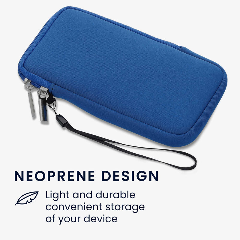 kwmobile Neoprene Phone Pouch Size XL - 6.7/6.8" - Universal Cell Sleeve Mobile Bag with Zipper, Wrist Strap - Blue XL - 6,7/6,8"