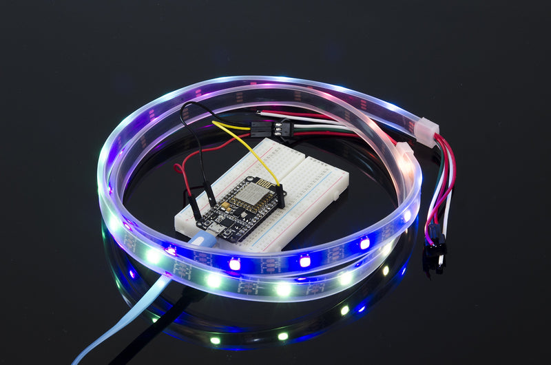 [AUSTRALIA] - ACROBOTIC 1m 30-Pixel Addressable 24-Bit RGB LED Strip (Black PCB), 5V, IP68 Waterproof, WS2812B (WS2811), 3-Pin JST-SM Connectors Pre-Soldered to Both Ends 