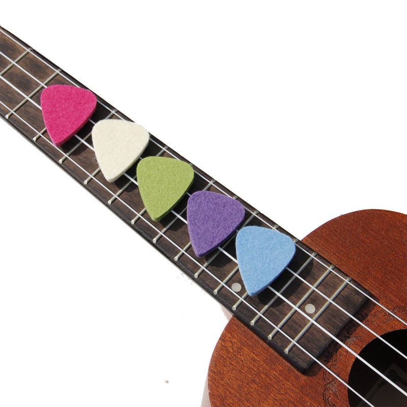 Felt Ukulele Picks,10 Piece Felt Heart Shape Pick for Ukulele Guitar Bass with pick holder case (Original 10 Pcs) Original 10 Pcs