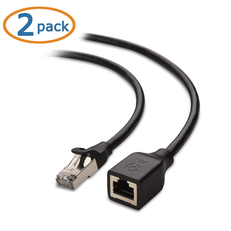 [AUSTRALIA] - Cable Matters 10Gbps 2-Pack Shielded Cat 6 Ethernet Extension Cable 3 ft (Shielded Ethernet Extension Cable, Cat6 Extension, Ethernet Extender, Ethernet Cable Extender) 3 Feet 