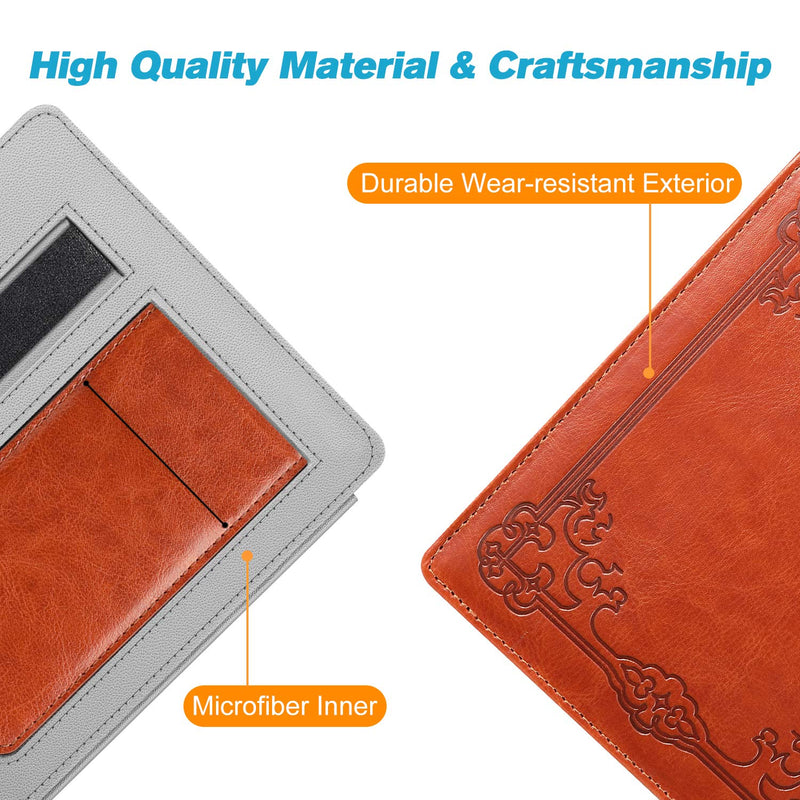 CaseBot Stand Case for All-New Kindle Oasis (10th Generation, 2019 Release and 9th Generation, 2017 Release) - Premium PU Leather Sleeve Cover with Card Slot and Hand Strap, Vintage Brown
