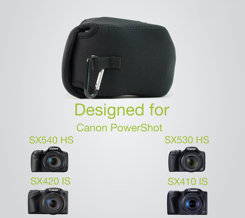 [AUSTRALIA] - MegaGear Ultra Light Neoprene Camera Case Compatible with Canon PowerShot SX420 is, SX540 HS, SX410 is, SX530 HS Black 