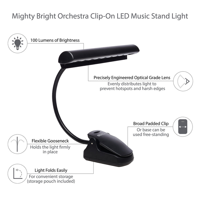 Mighty Bright 53510 Orchestra Light, Black (US Adaptor)