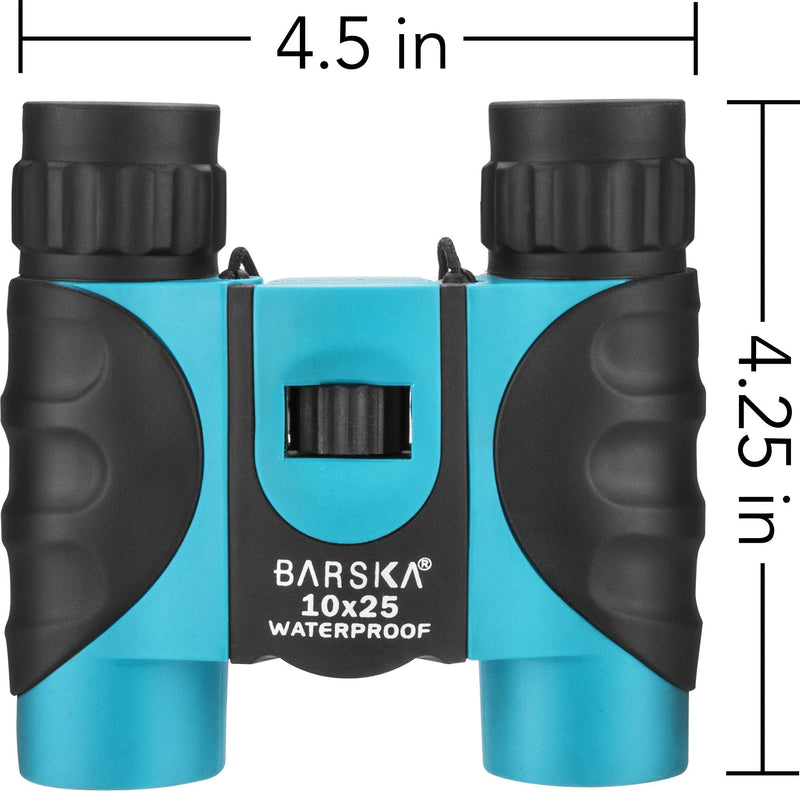 BARSKA 10x25mm Blue Waterproof Compact Binoculars