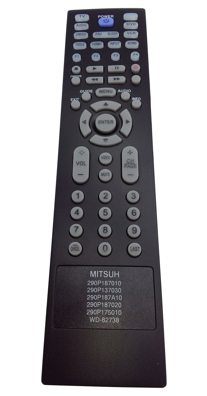 New Replace Remote fit for Mitsubishi 290P187010 290P137030 290P187A10 290P187020 290P175010 WD-82738 LT-40164 LT-46164 LT-46265 LT-55154 LT-55164 LT-55265 WD73C10 WD60638CA WD65638CA WD60C10