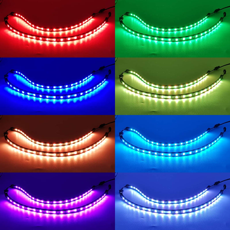 [AUSTRALIA] - PC RGB LED Strip Light, Black Silicone Housing Magnetic PC Case Lighting, 2PCS Strips 42LEDs for 12V 4-Pin RGB LED Header, for ASUS Aura RGB, MSI Mystic Light, ASROCK Aura RGB, Gigabyte RGB Funsion Rgb 2 Strips, Fit for 4-pin 12v, Black 