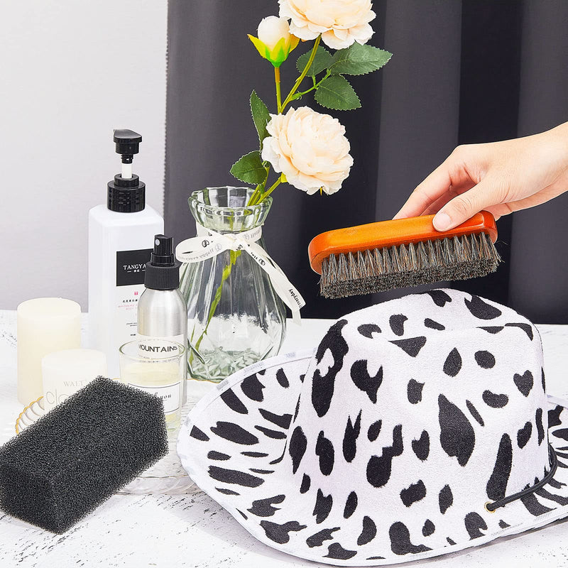 5 Pieces Felt Hat Cleaning Sponge Soft Hair Brush Black Felt Hat Cleaner Hat Cleaning Kit Household Cleaning Sponges with Boar Bristle Brush Hair for Men Bristle Hair Brush for Cowboy Cowgirl Hats