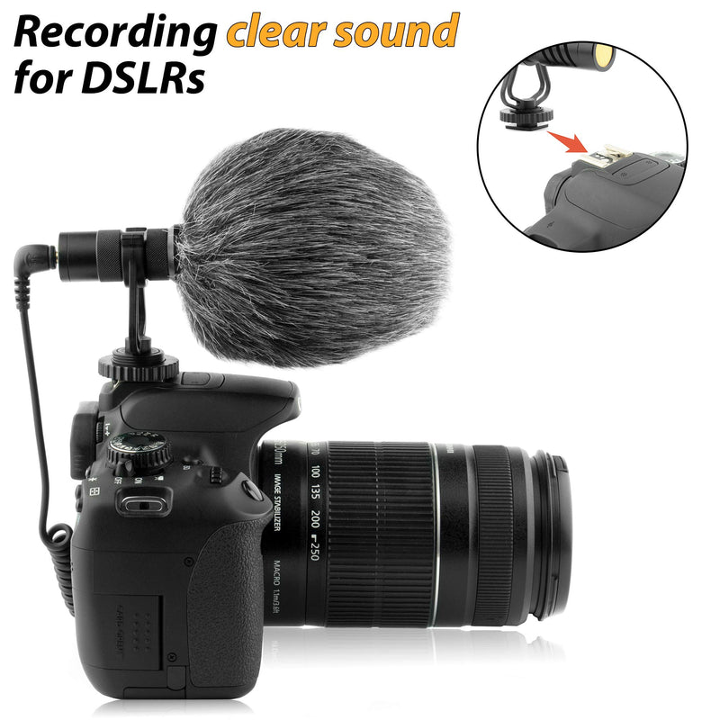 [AUSTRALIA] - Video Microphone with Adapter - Unidirectional On-Camera Microphone for iPhone - Directional Cardioid iPhone Microphone for Video Recording 