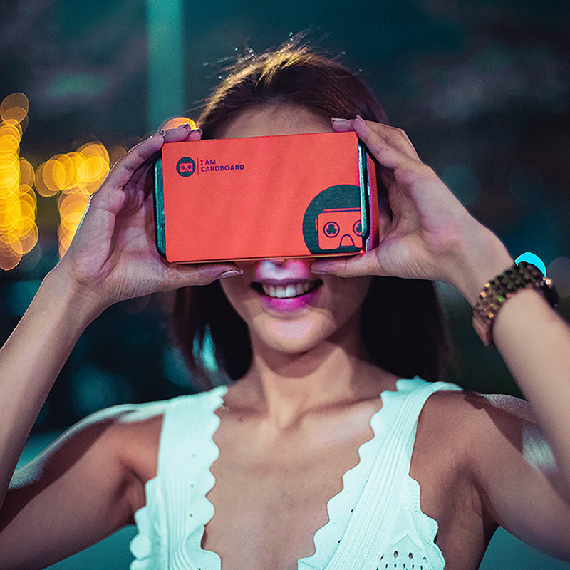 I AM CARDBOARD VR Box | The Best Google Cardboard Virtual Reality Viewer for iPhone and Android | Google Cardboard v2 Headset Inspired | Small and Unique Travel Gift Under 20 Dollars (Red) Red