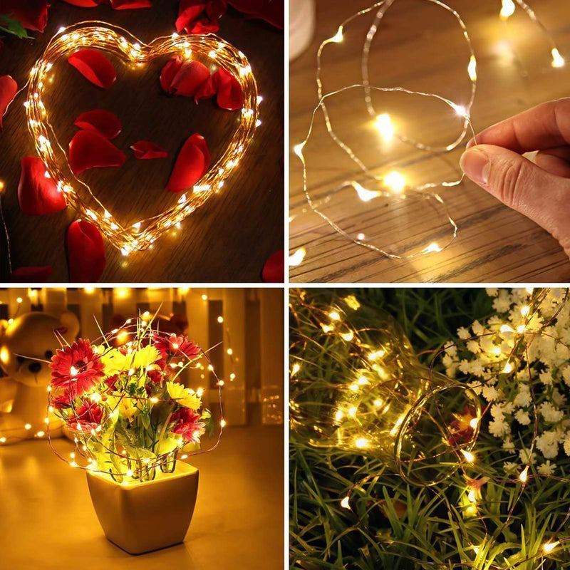 [AUSTRALIA] - Beilf 33.5ft Sound Activated Battery Powered Music Christmas Fairy String Lights, Waterproof Warm White 100LEDs, 12 Modes Indoor String Lights for Bedroom,Christmas Tree,Parties,Wedding Decoration 