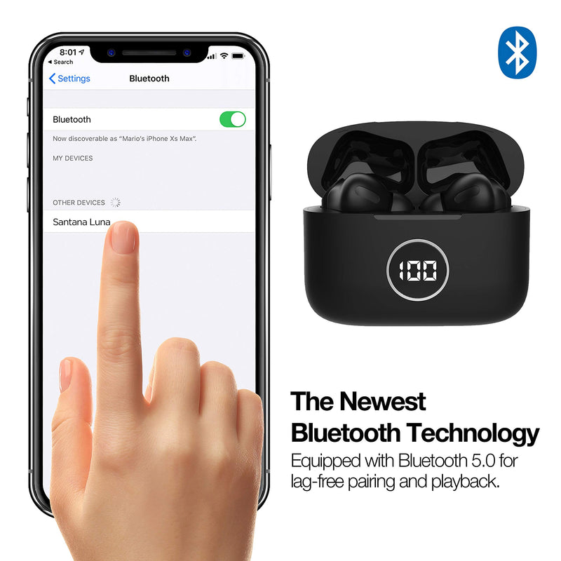 Santana Luna by Carlos Santana Bluetooth True Wireless Earbuds - IPX5 Waterproof Earbuds with Charging Case