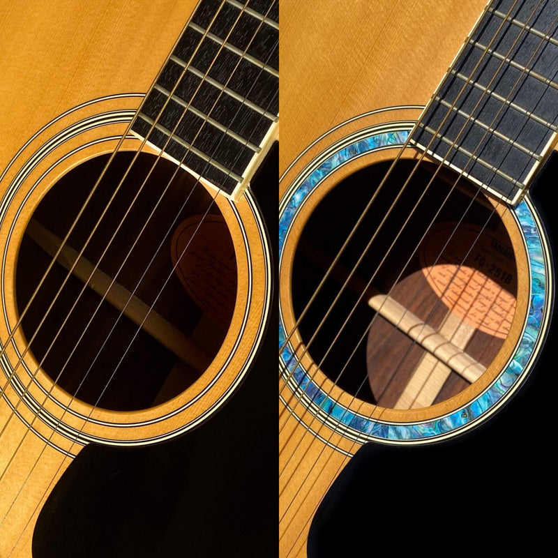 Inlay Sticker Decal Acoustic Guitar Purflinng Sound hole In Abalone Theme - Rosette Strip/BL